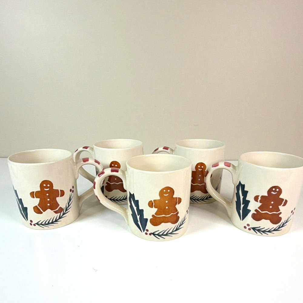 The Cook's Bazaar Gourmet Collection Gingerbread Man Christmas Mug Set 5 12oz